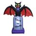 The Holiday Aisle® Halloween Inflatable Bat on Tombstone Polyester in Brown/Gray/Red | 61 H x 57.48 W x 16.9 D in | Wayfair THLA2732 39716796