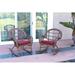 Darby Home Co Berchmans Wicker Rocker Chair w/ Cushions in Gray/Indigo/Brown | 36 H x 35 W x 29 D in | Outdoor Furniture | Wayfair