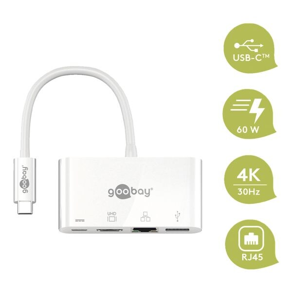 goobay USB-C Multiport Adapter HDMI / USB-A / LAN Image