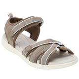 Extra Wide Width Women's The Annora Water Friendly Sandal by Comfortview in Dark Tan (Size 7 WW)