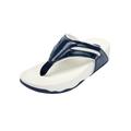 Wide Width Women's The Sporty Slip On Thong Sandal by Comfortview in Navy (Size 9 W)