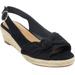 Wide Width Women's The Zanea Espadrille by Comfortview in Black (Size 7 W)