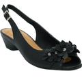 Wide Width Women's The Rider Slingback by Comfortview in Black (Size 8 W)