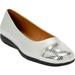 Extra Wide Width Women's The Fay Slip On Flat by Comfortview in Silver (Size 11 WW)