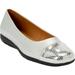Extra Wide Width Women's The Fay Slip On Flat by Comfortview in Silver (Size 10 1/2 WW)