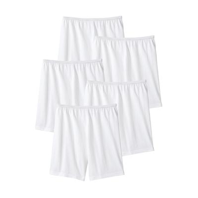 Plus Size Women's Cotton Boxer 5-Pack by Comfort Choice in White Pack (Size 14) Panties