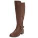 Wide Width Women's The Milan Wide Calf Boot by Comfortview in Medium Brown (Size 8 1/2 W)