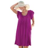 Plus Size Women's Box-Pleat Cover Up by Swim 365 in Bright Fuchsia (Size 22/24) Swimsuit Cover Up