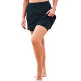 Plus Size Women's Zip-Pocket Swim Skort by Swim 365 in Black (Size 22) Swimsuit Bottoms