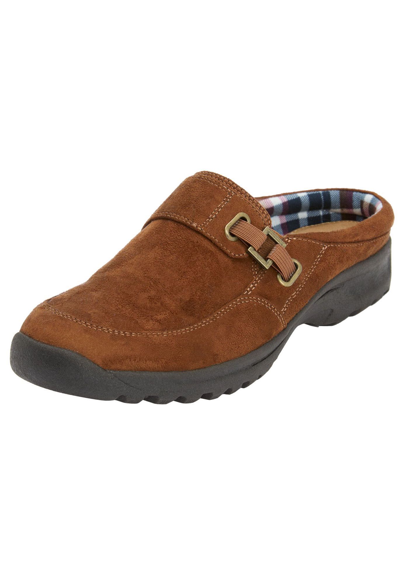 Extra Wide Width Women's The Joy Slip On Mule by Comfortview in Cognac (Size 12 WW)