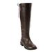 Extra Wide Width Women's Charleston Wide Calf Boot by Comfortview in Dark Brown (Size 9 WW)