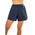 Plus Size Women's Loose Swim Short with Built-In Brief by Swim 365 in Navy (Size 32) Swimsuit Bottoms