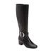 Extra Wide Width Women's The Vale Wide Calf Boot by Comfortview in Black (Size 8 1/2 WW)