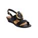 Wide Width Women's The Rosetta Sandal by Comfortview in Black (Size 8 1/2 W)