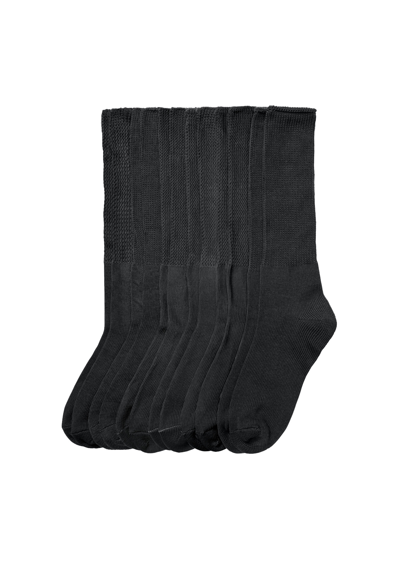 Plus Size Women's 6-Pack Rib Knit Socks by Comfort Choice in Black (Size 2X)