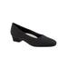 Wide Width Women's Doris Leather Pump by Trotters® in Black Micro (Size 9 1/2 W)