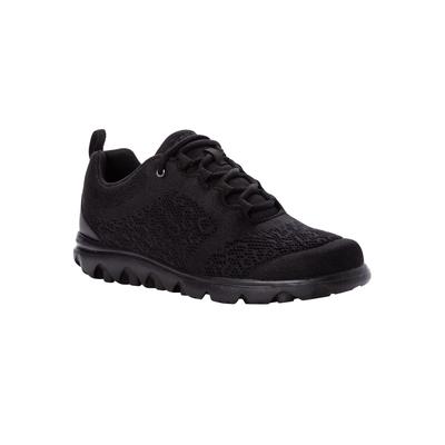 Wide Width Women's Travelactiv Walking Shoe Sneaker by Propet in All Black (Size 8 W)