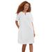 Plus Size Women's Linen-Blend A-Line Dress by ellos in White (Size 14)