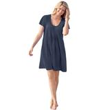 Plus Size Women's Box-Pleat Cover Up by Swim 365 in Navy (Size 30/32) Swimsuit Cover Up