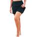 Plus Size Women's Zip-Pocket Swim Skort by Swim 365 in Black (Size 34) Swimsuit Bottoms