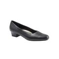 Wide Width Women's Doris Leather Pump by Trotters® in Black Leather (Size 6 W)