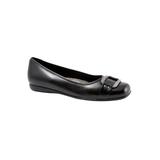 Women's Sizzle Signature Leather Ballet Flat by Trotters® in Black Leather (Size 9 1/2 M)