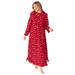 Plus Size Women's Long Flannel Nightgown by Only Necessities in Classic Red Rose (Size 3X)