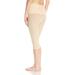Plus Size Women's Rago High Waist Wide Band Tummy Shaper Sheer Capri Pant by Rago in Beige (Size XL)