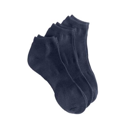Plus Size Women's Ankle Socks 3-Pack by Comfort Choice in Navy Pack (Size 2X)