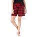 Plus Size Women's Flannel Pajama Short by Dreams & Co. in Red Buffalo Check (Size 18/20) Pajamas