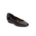 Wide Width Women's The Delia Slip On Flat by Comfortview in Black (Size 7 1/2 W)