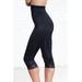 Plus Size Women's No Top Roll High Waist Medium Shaping Capri Pant by Rago in Black (Size XL)