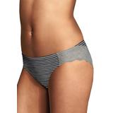 Plus Size Women's Comfort Devotion Lace Back Tanga Panty by Maidenform in Steel Stripe Black (Size 7)