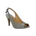 Wide Width Women's Gervasi Pumps And Slings by J. Renee in Pewter Dance Glitter (Size 11 W)