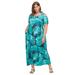 Plus Size Women's Open-Shoulder Pocket Maxi Dress by Catherines in Foliage (Size 4X)