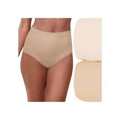 Plus Size Women's Comfort Revolution Firm Control Brief 2-Pack by Bali in Light Beige Nude (Size L)