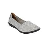 Wide Width Women's The Bethany Slip On Flat by Comfortview in Pewter (Size 7 1/2 W)