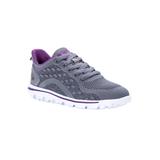 Wide Width Women's Travelactiv Axial Walking Shoe Sneaker by Propet in Grey Purple (Size 8 1/2 W)