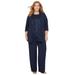 Plus Size Women's 3-Piece Lace Gala Pant Suit by Catherines in Mariner Navy (Size 30 WP)