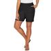 Plus Size Women's Stretch Knit Waist Cargo Short by Catherines in Black (Size 4X)