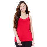Plus Size Women's Suprema® Cami With Lace by Catherines in Classic Red (Size 3X)
