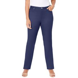 Plus Size Women's Sateen Stretch Pant by Catherines in Mariner Navy (Size 22 W)