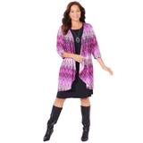 Plus Size Women's Chevron Shadow Jacket Dress by Catherines in Pink Chevron (Size 1X)