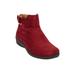 Wide Width Women's The Cassie Bootie by Comfortview in Rich Burgundy (Size 7 1/2 W)