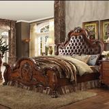 Astoria Grand Wamsley Standard Bed Wood and /Upholstered/Faux leather in Brown | 76 H x 96 W x 96 D in | Wayfair E6AFE6ACA47E441D9176CE99ABD6F859