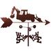 Williston Forge Fayelynn Tractor Loader Backhoe Weathervane Metal/Steel in Brown/Gray | 30 H x 21 W x 15.5 D in | Wayfair