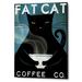 Winston Porter Cat Coffee No City by Ryan Fowler - Wrapped Canvas Graphic Art Print Canvas in Black/Blue | 16 H x 12 W x 0.75 D in | Wayfair