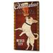 Winston Porter White Chihuahua on Red by Ryan Fowler - Wrapped Canvas Advertisements Print Canvas in Red/White | 24 H x 12 W x 0.75 D in | Wayfair