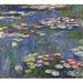 Vault W Artwork Canvas Water Lilies by Claude Monet - Wrapped Canvas Painting Print Canvas, Glass in Blue/Green | 12 H x 12 W x 1.25 D in | Wayfair