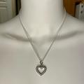 Coach Jewelry | Coach Pave Crystal Heart .925 Sterling Pendant | Color: Silver | Size: 18” In Length